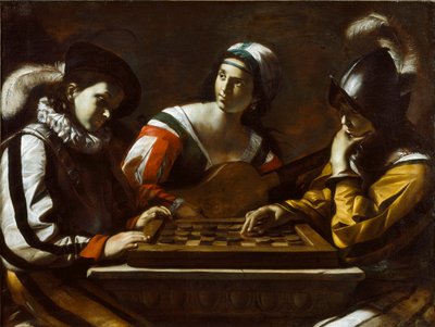 لعبة المسودات ، 1630s بواسطة ماتيا بريتي