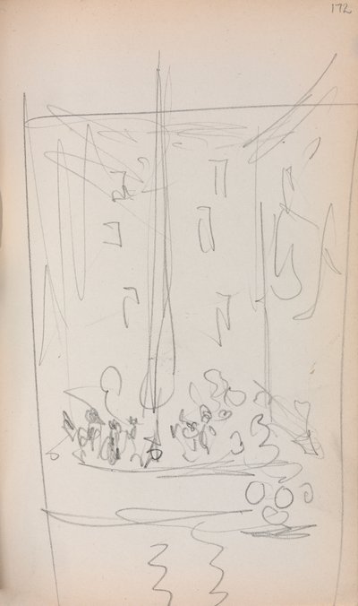 كراسة الرسم الإيطالية: قارب بأشكال صفحة 172 ، 1898-1899. بواسطة موريس برازيل برندرغاست