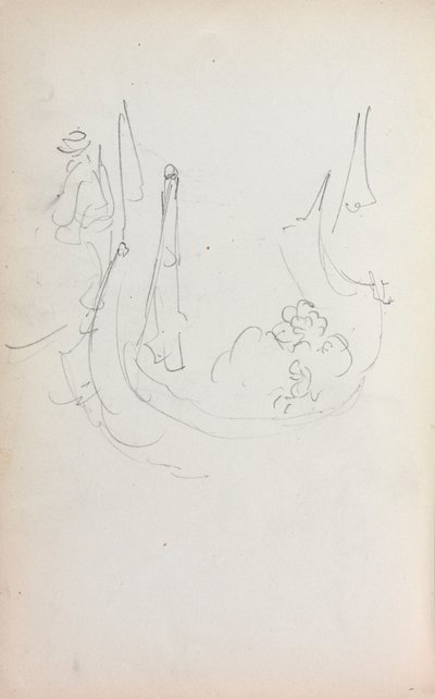كراسة الرسم الإيطالية: جندول الصفحة 35 ، 1898-1899. بواسطة موريس برازيل برندرغاست
