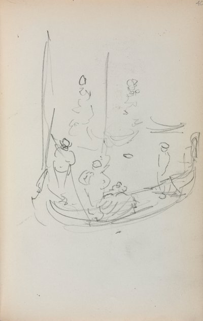 كراسة الرسم الإيطالية: جندول الصفحة 40 ، 1898-1899. بواسطة موريس برازيل برندرغاست