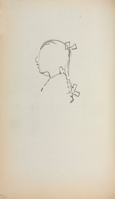 كراسة الرسم الإيطالية: رأس فتاة في صفحة الملف الشخصي 152 ، 1898-1899. بواسطة موريس برازيل برندرغاست