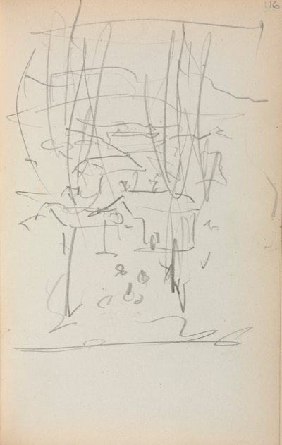 كراسة الرسم الإيطالية: صفحة المناظر الطبيعية 116 ، 1898-1899. بواسطة موريس برازيل برندرغاست