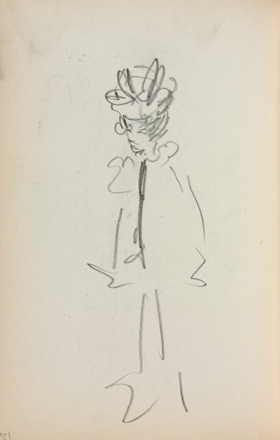 كراسة الرسم الإيطالية: امرأة دائمة 34 عرض الصفحة 126 ، 1898-1899. بواسطة موريس برازيل برندرغاست