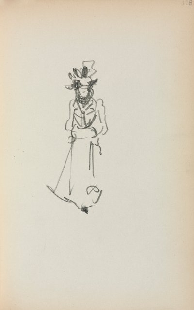 كراسة الرسم الإيطالية: المرأة الدائمة الصفحة 118 ، 1898-1899. بواسطة موريس برازيل برندرغاست