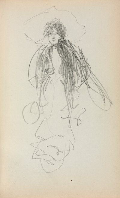 كراسة الرسم الإيطالية: امرأة دائمة صفحة 219 ، 1898-1899. بواسطة موريس برازيل برندرغاست