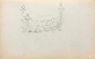 كراسة الرسم الإيطالية: صفحة قارب البندقية 29 ، 1898-1899. بواسطة موريس برازيل برندرغاست