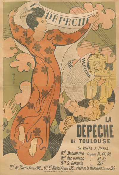 ملصق لصحيفة La Dépêche de Toulouse، 1892. بواسطة Maurice Denis