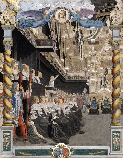 جنازة هنرييت آن (هنرييت آن) من إنجلترا (1644-1670) ، في بازيليك القديس دينيس (سانت دينيس) في 21 أغسطس بواسطة موريس ليلوار