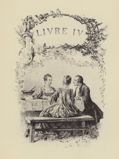 Illustration for Book IV of Les Confessions de Jean-Jacques Rousseau (gravure) بواسطة موريس ليلوار