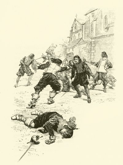 Illustration for The Three Musketeers (engraving) بواسطة موريس ليلوار