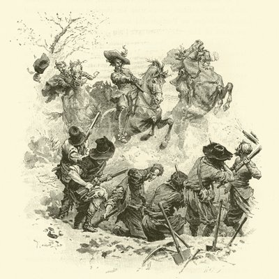 Illustration for The Three Musketeers (engraving) بواسطة موريس ليلوار