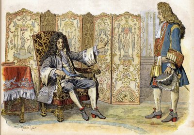 في عام 1712 ، دعا لويس الرابع عشر ملك الشمس (الملك صن أو لويس العظيم بواسطة موريس ليلوار
