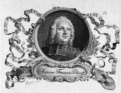 الأباتي بريفوست (1697-1763) ، كاتب فرنسي ، في "قصة شوفالييه دي جريوكس ومانون ليسكوت". نقش بعد رسومات موريس ليلوار (1885). بواسطة موريس ليلوار