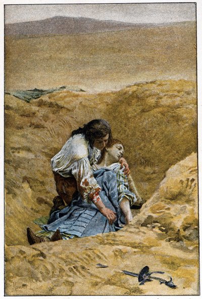 L'ensvillage- في "تاريخ Manon Lescaut و Chevalier Des Grieux" للكاتب الفرنسي لاب بريفوست (1697-1763). نقش بعد رسومات موريس ليلوار (1885). بواسطة موريس ليلوار