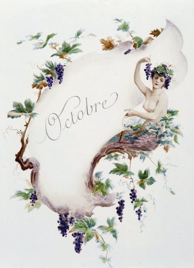 أكتوبر "أغنية الشهر" بقلم جيروم دوسيه ، رسم توضيحي - موريس ليلوار ، محرر. ريمس 1904. إل ميشود بواسطة موريس ليلوار