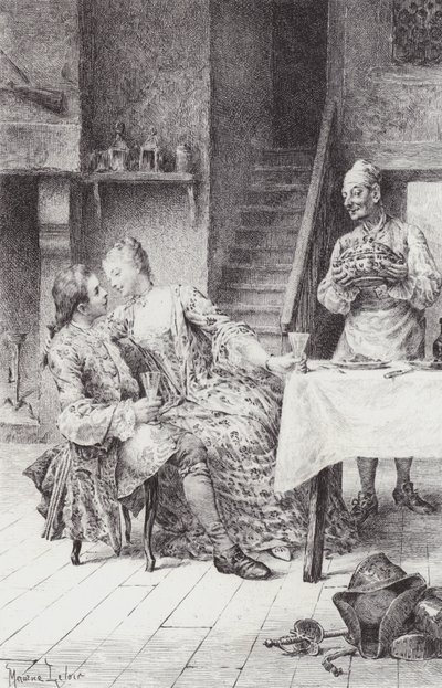 مشهد من Manon Lescaut (نقش) بواسطة موريس ليلوار