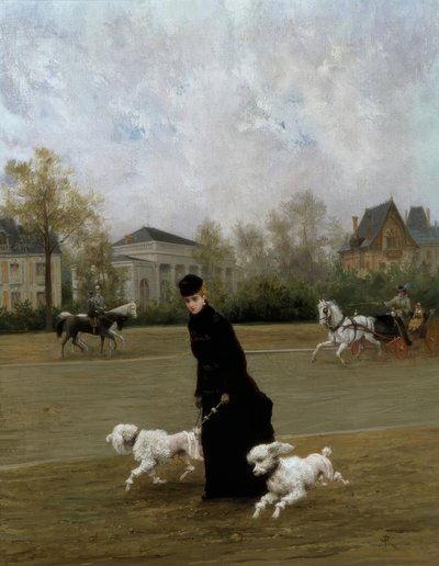 M.Poirson، Elegante au Bois de Boulogne، Paris - Gem.، 1877 بواسطة موريس بويرسون