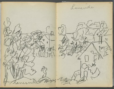 كتاب الرسم التخطيطي- فندق غرانيت شور، روكبورت، الصفحة 144 و145: "لانسفيل" بواسطة موريس بريندرغاست