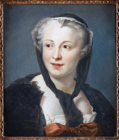 صورة للروائي فرانسواز دي غرافيني (1695-1758) بواسطة لا تور ، موريس كوينتين دي (1704-1788). باستيل على قماش ، مقاس: 46.5x38 ، مجموعة خاصة بواسطة موريس كوينتين دي لا تور