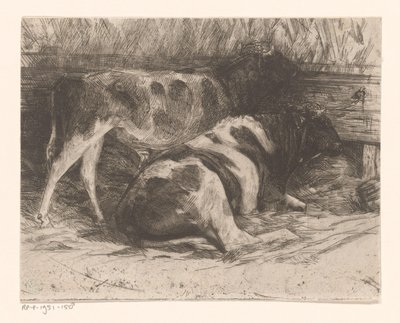 أبقار في إسطبل بواسطة موريتس فان دير فالك