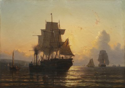 غروب الشمس الاستوائي في البحر ، 1861 زيت على قماش بواسطة Mauritz Frederik Hendrik De Haas