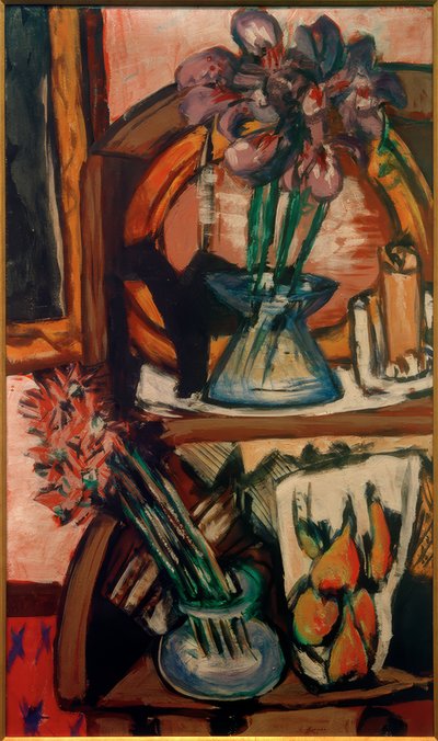 Stillleben mit zwei Blumenvasen بواسطة ماكس بيكمان
