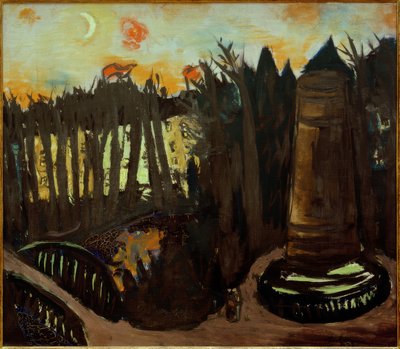 Tiergarten في الليل مع سماء حمراء بواسطة ماكس بيكمان