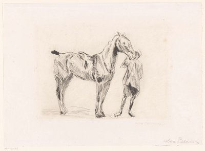 الرجل مع ركوب الخيل بواسطة ماكس ليبرمان (توقيع الفنان)