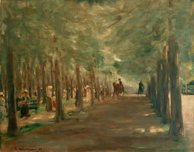 زقاق في Tiergarten مع الدراجين والمشاة بواسطة ماكس ليبرمان