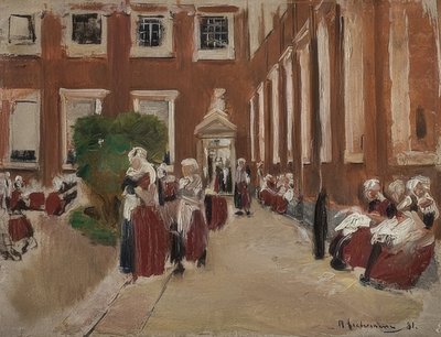 فناء دار أيتام أمستردام. 1876 بواسطة ماكس ليبرمان