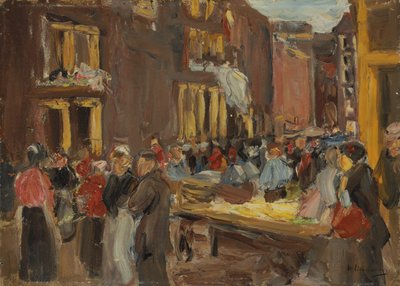 الحي اليهودي في أمستردام ؛ Judengasse in Amsterdam، Ecke Jodenbreestraat، 1905 بواسطة ماكس ليبرمان