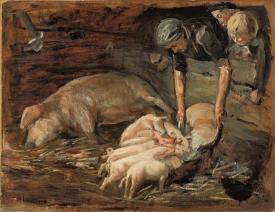 Pigsty ، حضانة لحم الخنزير ، حضانة ، 1887 بواسطة ماكس ليبرمان