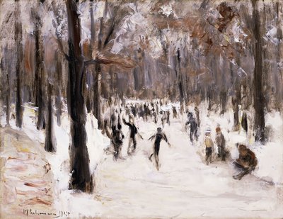 المتزلجين في Tiergarten ، برلين ؛ المتزلجين على الجليد في حديقة حيوان برلين ، 1924 بواسطة ماكس ليبرمان