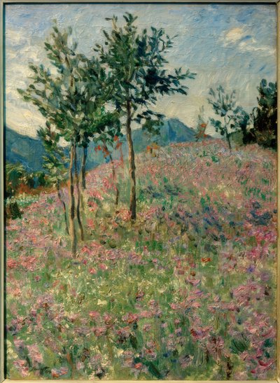 المناظر الطبيعية الجبلية مع حقل phacelia بواسطة ماكس Slevogt