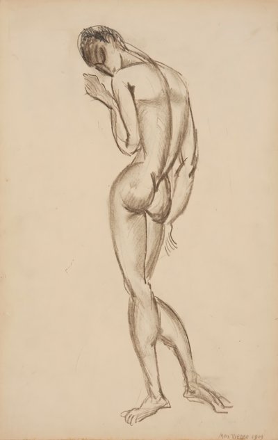 أنثى عارية ، منظر خلفي ، 1909. بواسطة Max Weber
