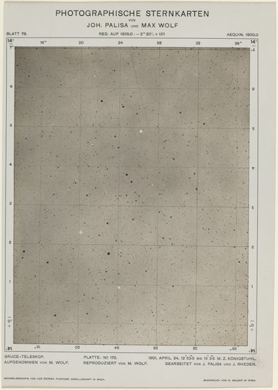 مخططات نجوم التصوير الفوتوغرافي 24 أبريل 1901 ، 480. المؤلفون: ماكس وولف ، يوهان باليزا. بواسطة ماكس وولف ويوهان باليزا