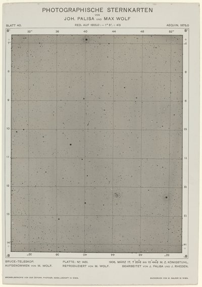 مخططات النجوم الفوتوغرافية (17 مارس 1906) بواسطة ماكس وولف وجوه