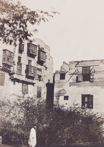 القاهرة ، منزل وحديقة في الحي الفرنسي ، مع جوستاف فلوبير ، 1850 بواسطة ماكسيم دو كامب