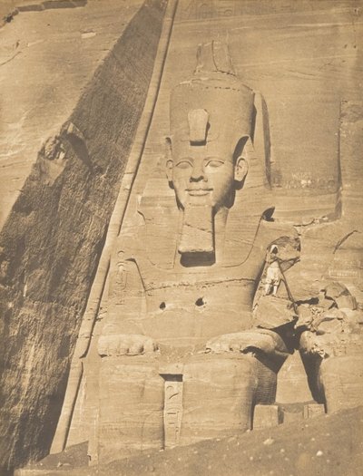 العملاق الشرقي لـ Spéos de Phré ، في Abousemblil Portrait of Rhamses-le-Grand ، مارس ١٨٥٠. بواسطة ماكسيم دو كامب