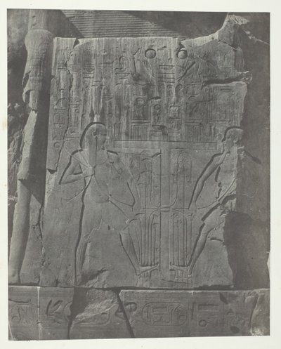 جورنه ، منحوتات من عرش التمثال ، طيبة ، 184951 ، طبعت عام 1852. بواسطة ماكسيم دو كامب