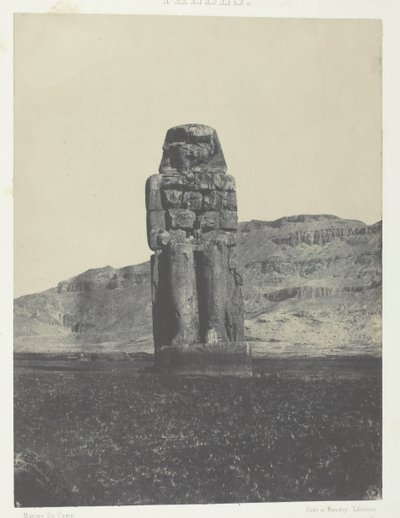جورنه ، تمثال ممنون ، طيبة ، 184951 ، طبع عام 1852. بواسطة ماكسيم دو كامب