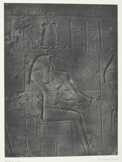 المعبد العظيم لإيزيس في فيلو ، توث إيبيوسيفالوس ، النوبة ، 184951 ، طُبع عام 1852. بواسطة ماكسيم دو كامب