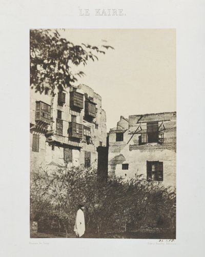 منزل وحديقة في الحي الفرنسي ، مصر ، 1850 (ملح ورق مطبوع من ورق الشمع سلبي) بواسطة ماكسيم دو كامب