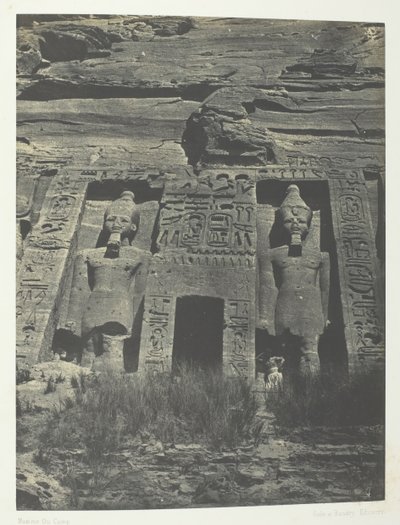 إبسامبول ، مدخل سبيوس حتحور ، النوبة ، 184951 ، طُبع عام 1852. بواسطة ماكسيم دو كامب