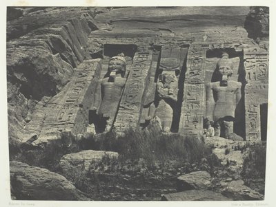 إبسامبول ، الجزء الجنوبي من سبيوس حتحور ، النوبة ، 184951 ، طُبع عام 1852. بواسطة ماكسيم دو كامب