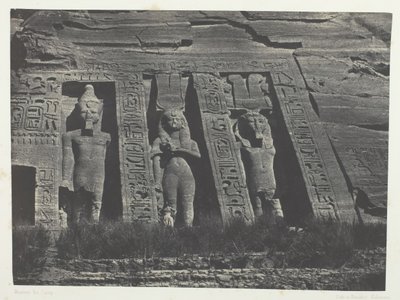 إبسامبول ، الجزء الشمالي من سبيوس حتحور ، النوبة ، 184951 ، طُبع عام 1852. بواسطة ماكسيم دو كامب
