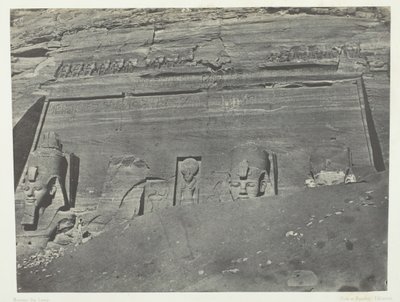 إبسامبول ، منظر عام لسبيوس فريه العظيم ، النوبة ، 184951 ، طُبع عام 1852. بواسطة ماكسيم دو كامب