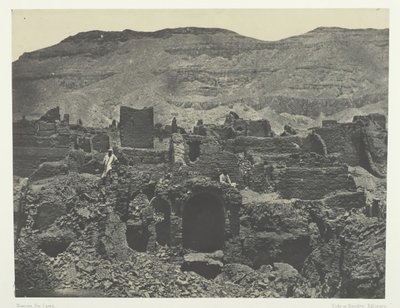 Medinet-Habou ، أطلال مدينة بابا ، طيبة ، 184951 ، طبعت 1852. بواسطة ماكسيم دو كامب