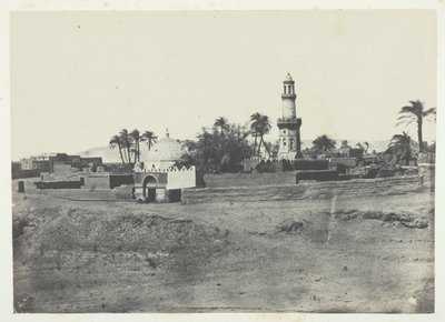 مسجد العارف وقبر مراد بك ، صعيد مصر ، 184951 ، طبعت 1852. بواسطة ماكسيم دو كامب