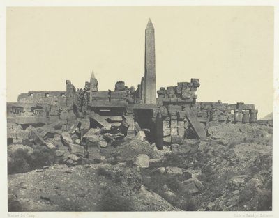 قصر الكرنك ، ملاذ جرانيت وقاعة Hypostyle ، طيبة ، 184951 ، طبع 1852. بواسطة ماكسيم دو كامب